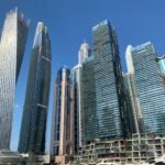 Impressive skyline featuring modern skyscrapers in Dubai on a clear day.